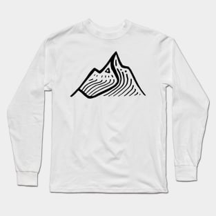 Simple Mountain Line Art Long Sleeve T-Shirt